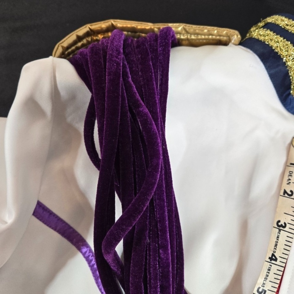 Cos Monde Cosplay Emperor Jacket Women's Large Purple Velvet Sash Epaulets - Picture 15 of 16